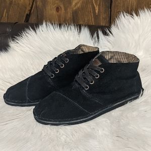 Toms Black Ankle Lace Flat Boots